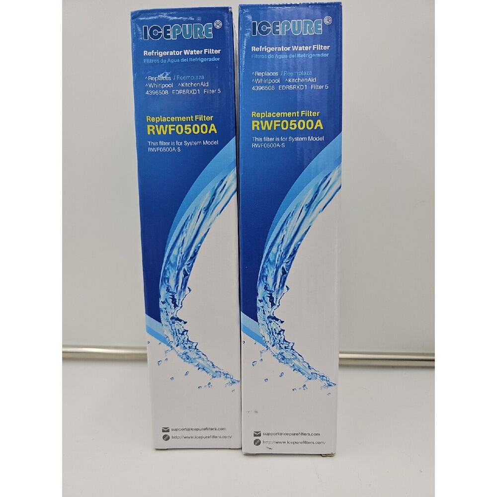 BRAND NEW (2) ICEPURE ICE PURE RWF0500A REPLACEMENT REFRIGERATOR WATER FILTERS